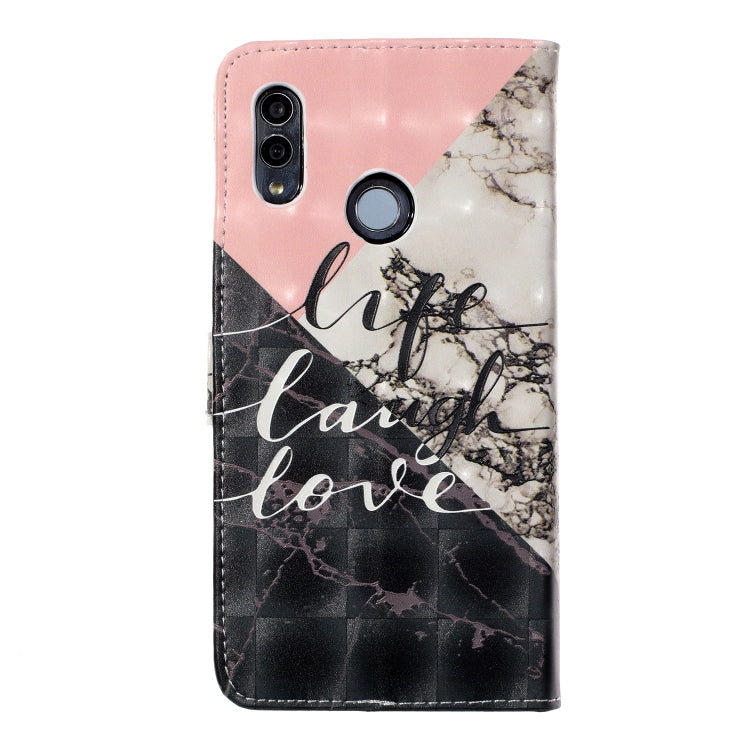 For Honor 10 Lite Oil Embossed 3D Drawing Leather Phone Case(Stitching Marble)
