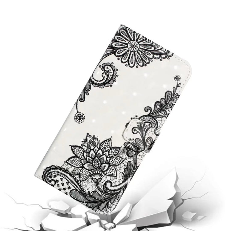 For Honor 10 Lite Oil Embossed 3D Drawing Leather Phone Case(Lace Flower)
