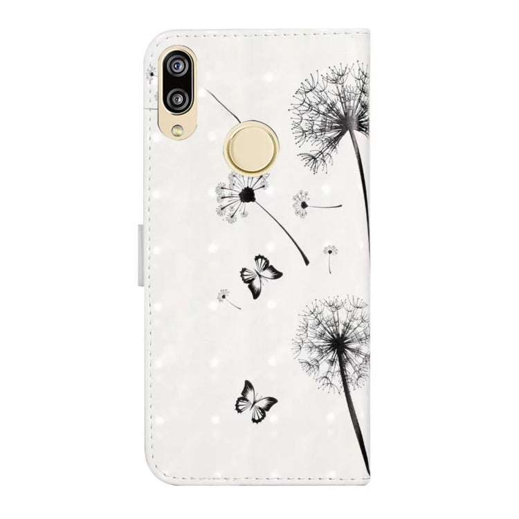 For Honor 10 Lite Oil Embossed 3D Drawing Leather Phone Case(Couple Dandelion)