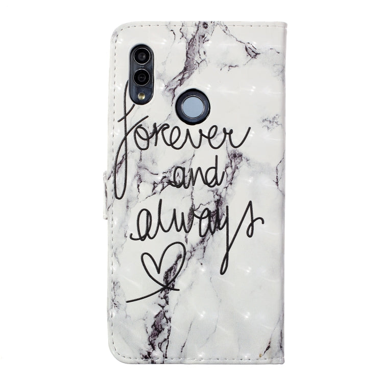For Honor 10 Lite Oil Embossed 3D Drawing Leather Phone Case(Words Marble)
