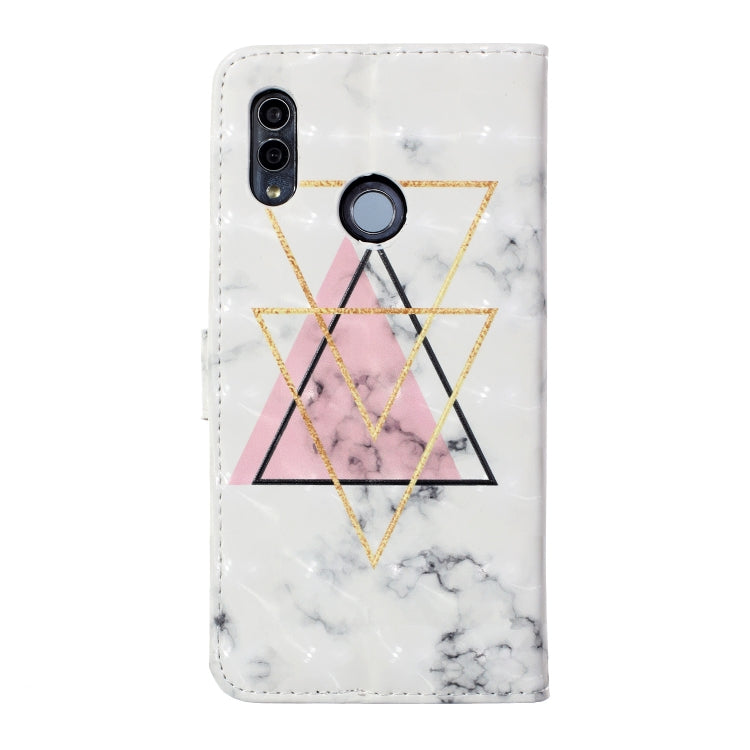 For Honor 10 Lite Oil Embossed 3D Drawing Leather Phone Case(Triangular Marble)