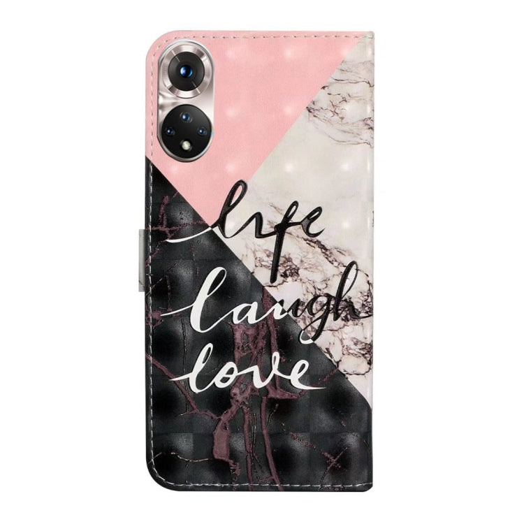 For Honor 50 Oil Embossed 3D Drawing Leather Phone Case(Stitching Marble)