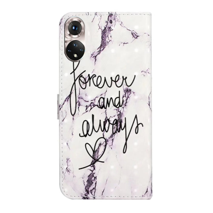 For Honor 50 Oil Embossed 3D Drawing Leather Phone Case(Words Marble)