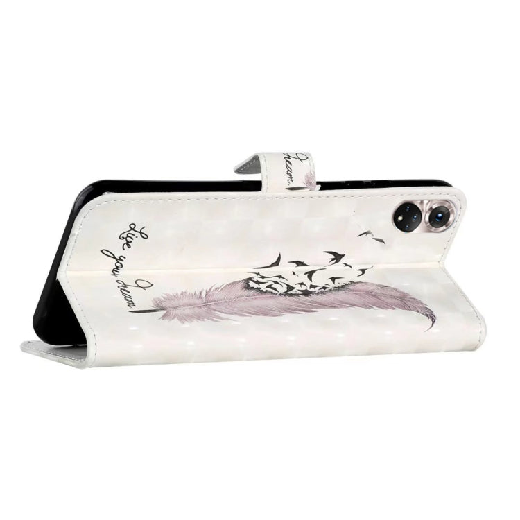 For Honor 50 Oil Embossed 3D Drawing Leather Phone Case(Feather)