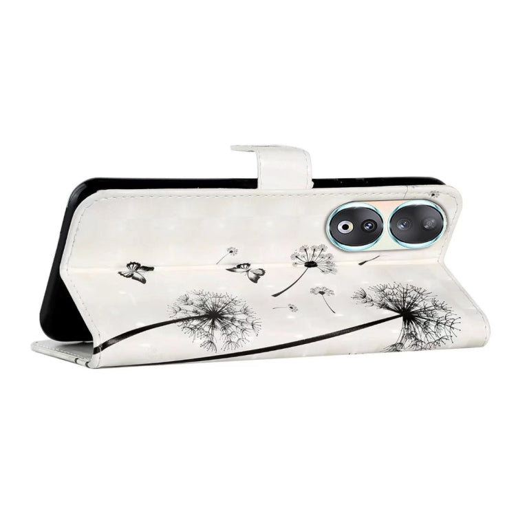 For Honor 90 Oil Embossed 3D Drawing Leather Phone Case(Couple Dandelion)