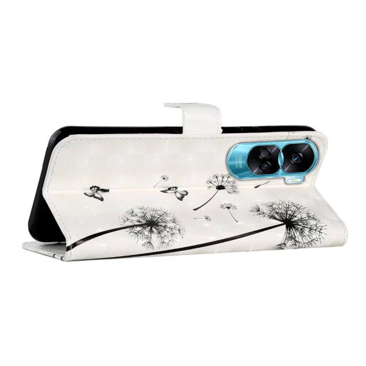 For Honor 90 Lite Oil Embossed 3D Drawing Leather Phone Case(Couple Dandelion)