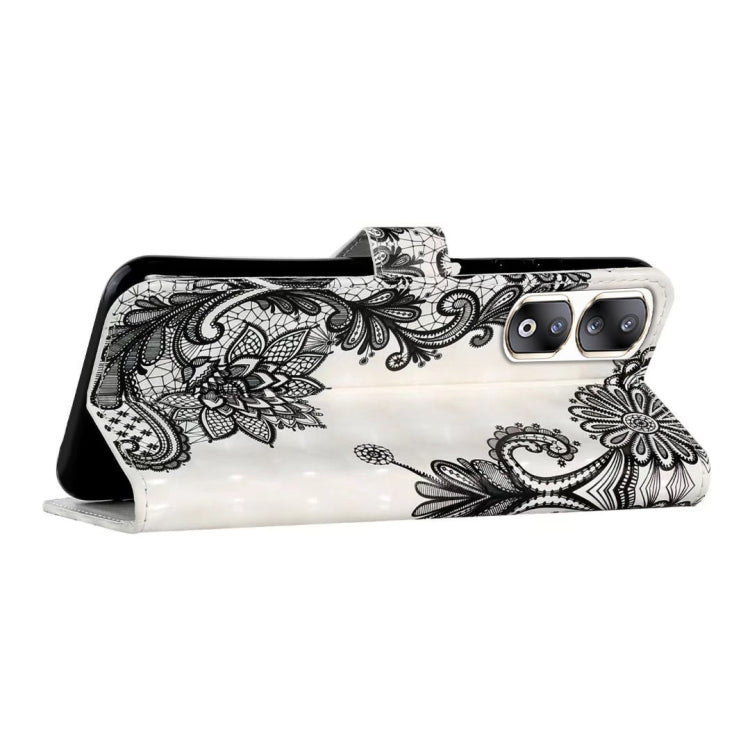 For Honor 90 Pro Oil Embossed 3D Drawing Leather Phone Case(Lace Flower)