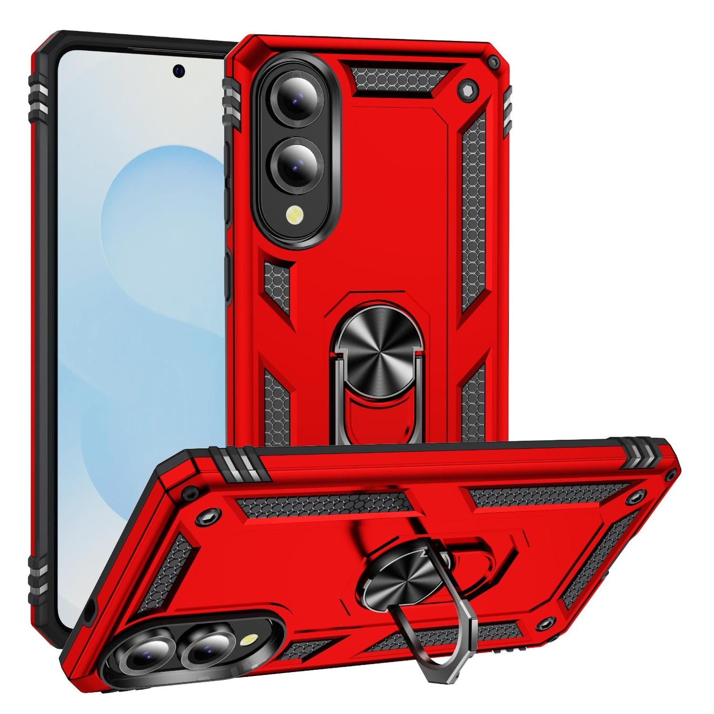 For Samsung Galaxy S25 Edge 5G Shockproof TPU + PC Phone Case(Red)