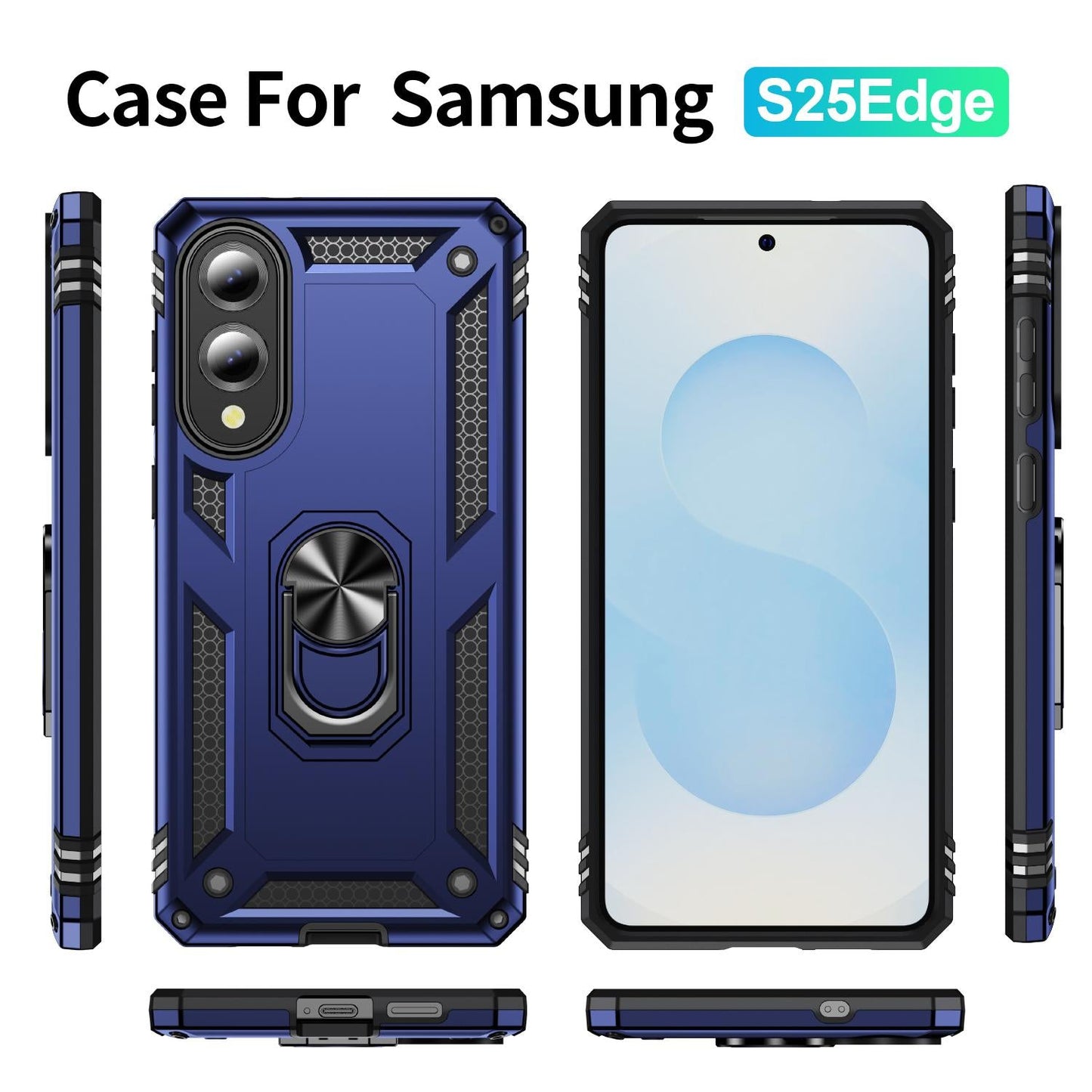 For Samsung Galaxy S25 Edge 5G Shockproof TPU + PC Phone Case(Blue)