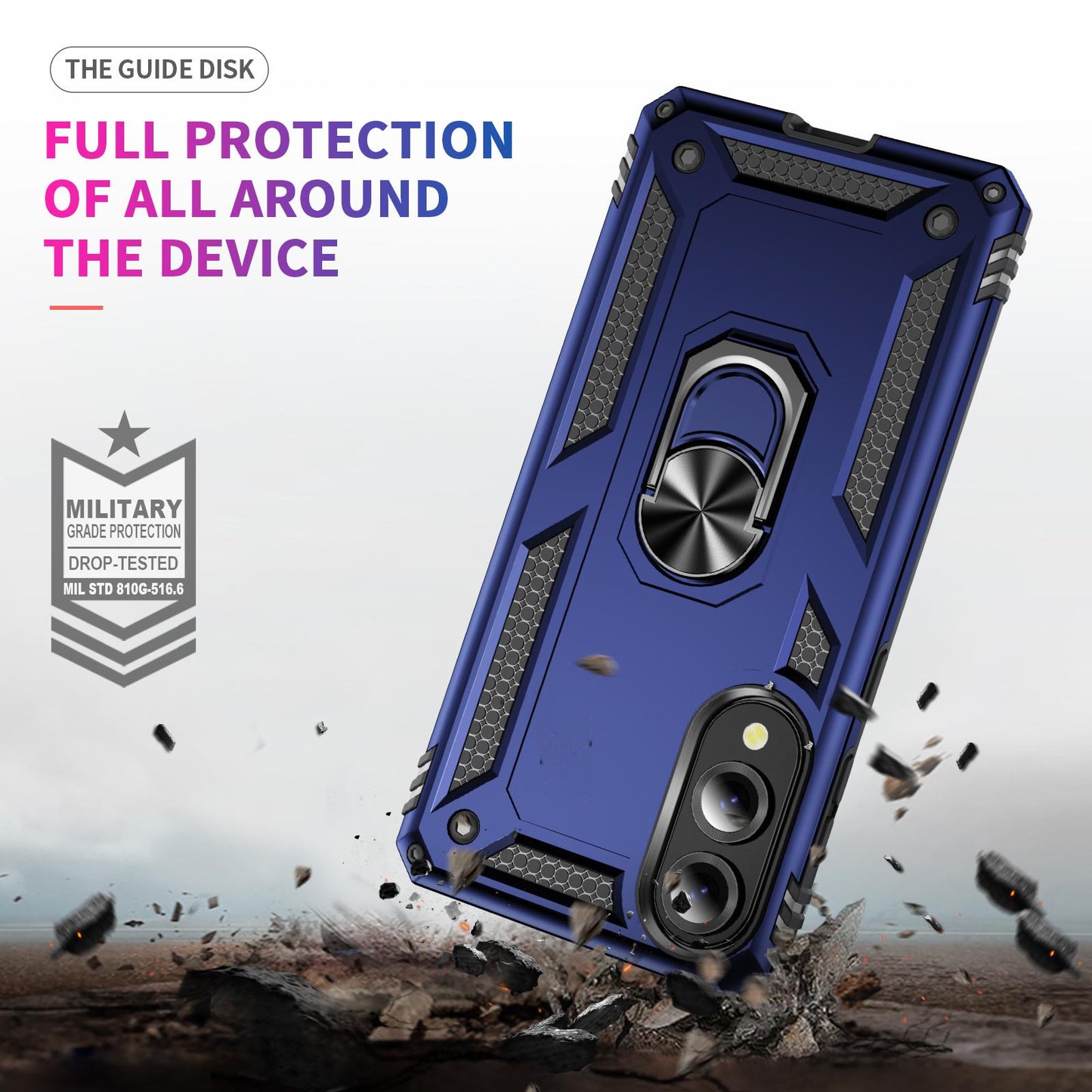 For Samsung Galaxy S25 Edge 5G Shockproof TPU + PC Phone Case(Blue)