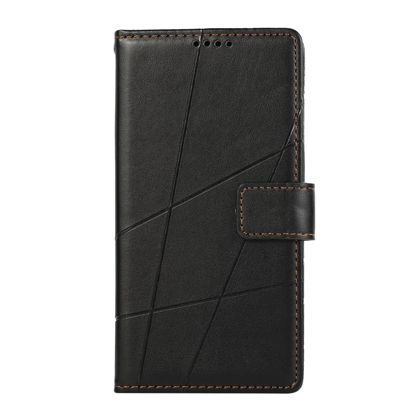 For Motorola Edge 30 Pro PU Genuine Leather Texture Embossed Line Phone Case(Black)