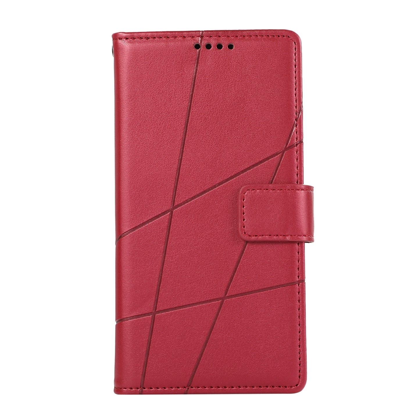 For Motorola Edge 30 Pro PU Genuine Leather Texture Embossed Line Phone Case(Red)