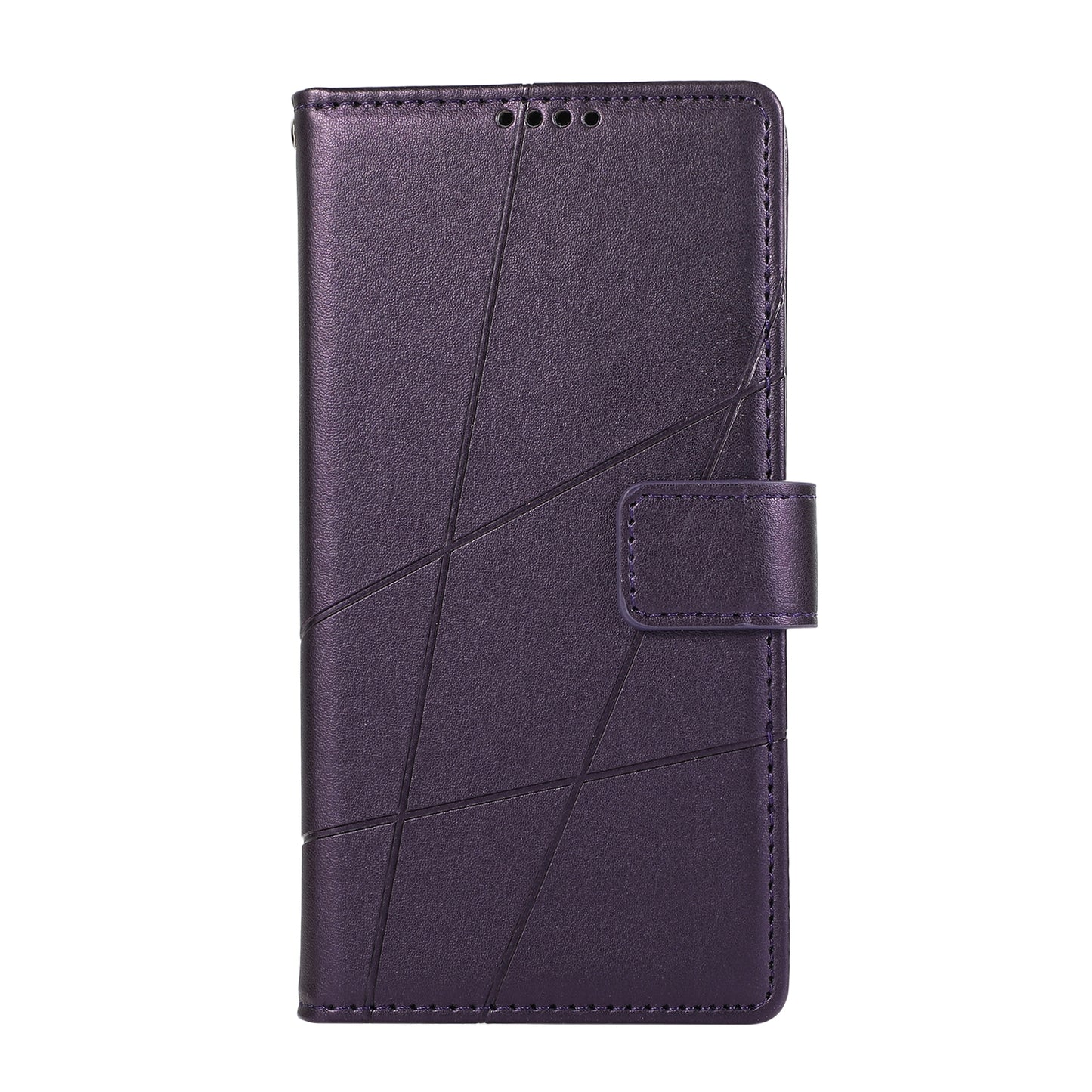 For Motorola Edge 30 Pro PU Genuine Leather Texture Embossed Line Phone Case(Purple)