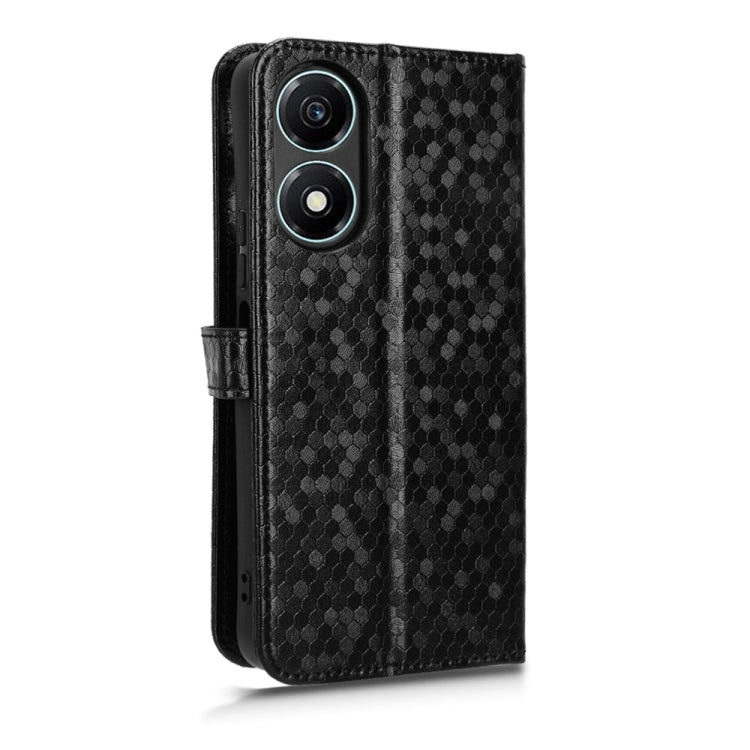 For Honor X5 Plus / Play 40C 5G Honeycomb Dot Texture Leather Phone Case(Black)