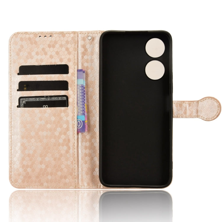 For Honor X5 Plus / Play 40C 5G Honeycomb Dot Texture Leather Phone Case(Gold)