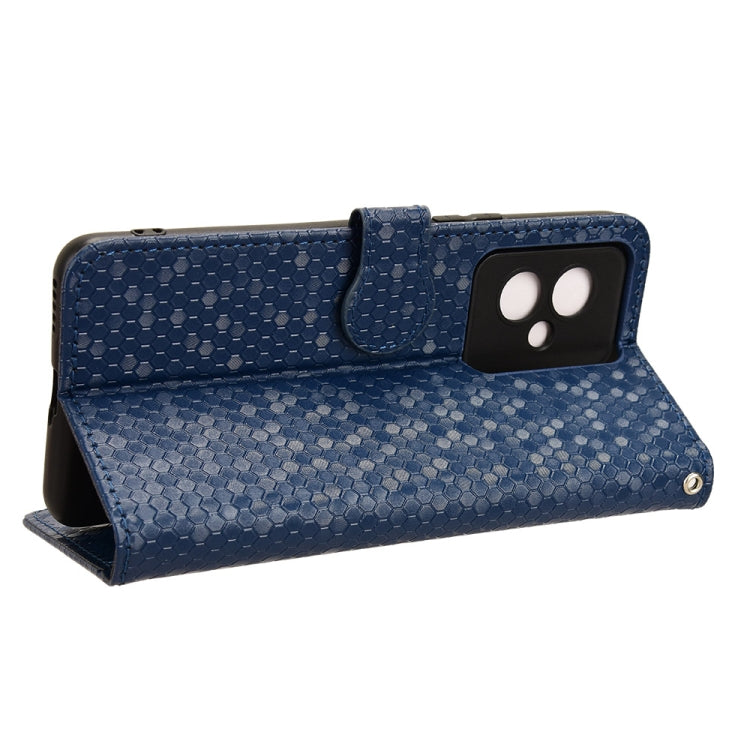 For Honor 100 5G Honeycomb Dot Texture Leather Phone Case(Blue)