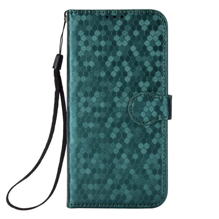 For Honor 100 5G Honeycomb Dot Texture Leather Phone Case(Green)