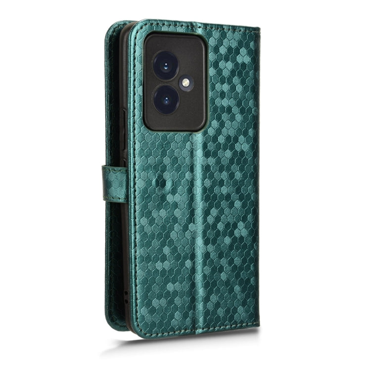 For Honor 100 5G Honeycomb Dot Texture Leather Phone Case(Green)