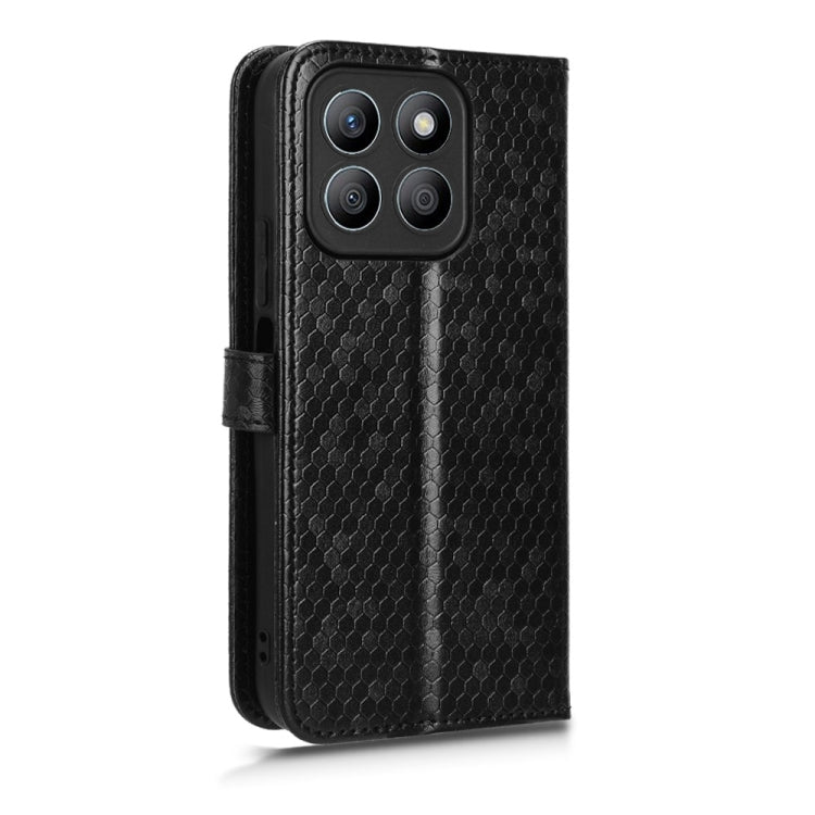 For Honor X8b Honeycomb Dot Texture Leather Phone Case(Black)
