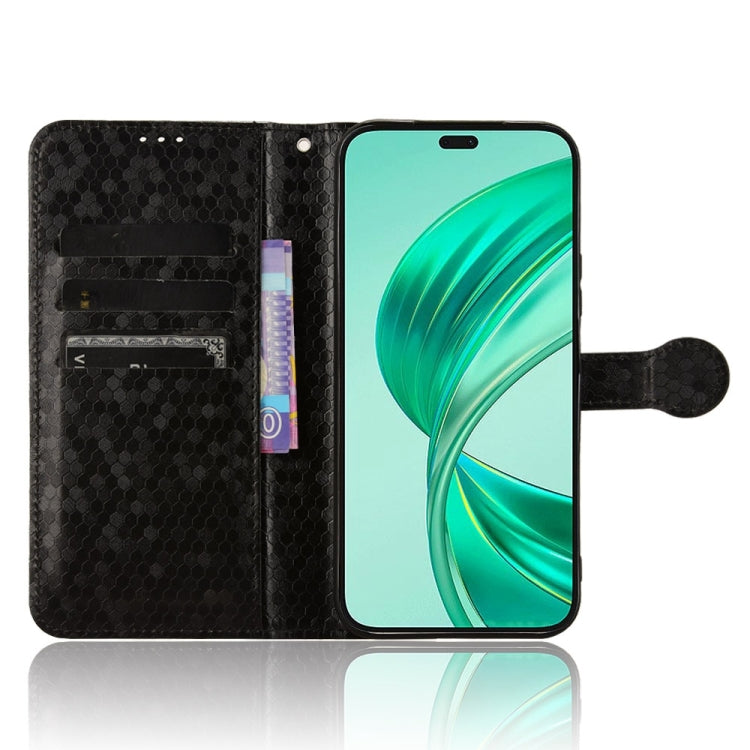 For Honor X8b Honeycomb Dot Texture Leather Phone Case(Black)