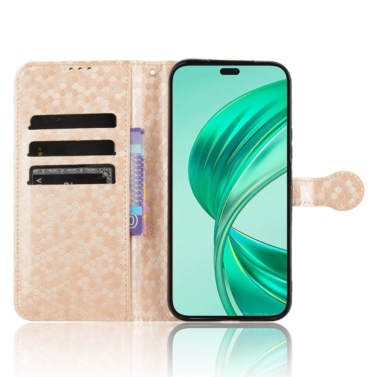 For Honor X8b Honeycomb Dot Texture Leather Phone Case(Gold)