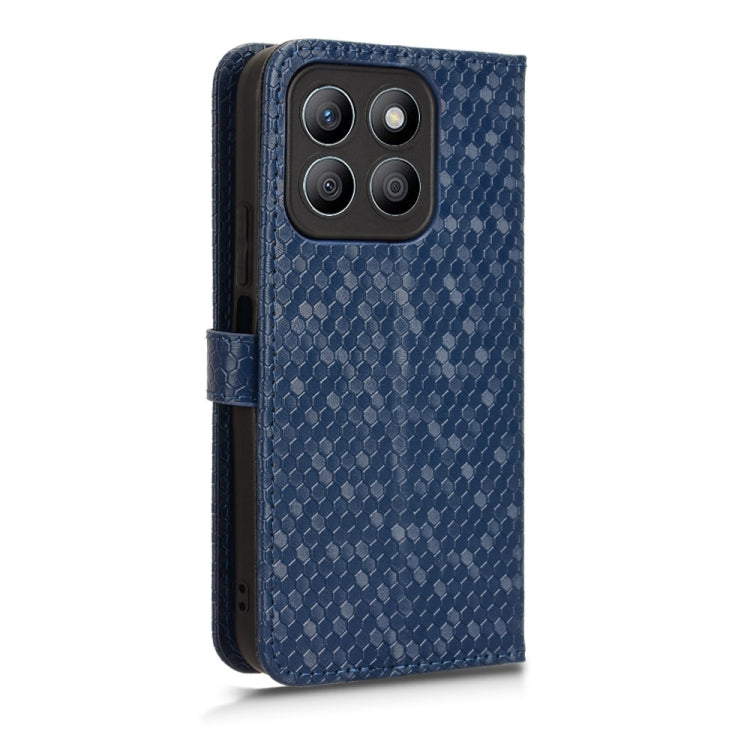 For Honor X8b Honeycomb Dot Texture Leather Phone Case(Blue)