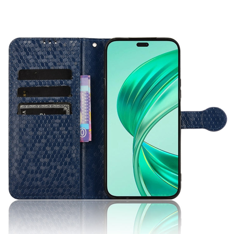 For Honor X8b Honeycomb Dot Texture Leather Phone Case(Blue)