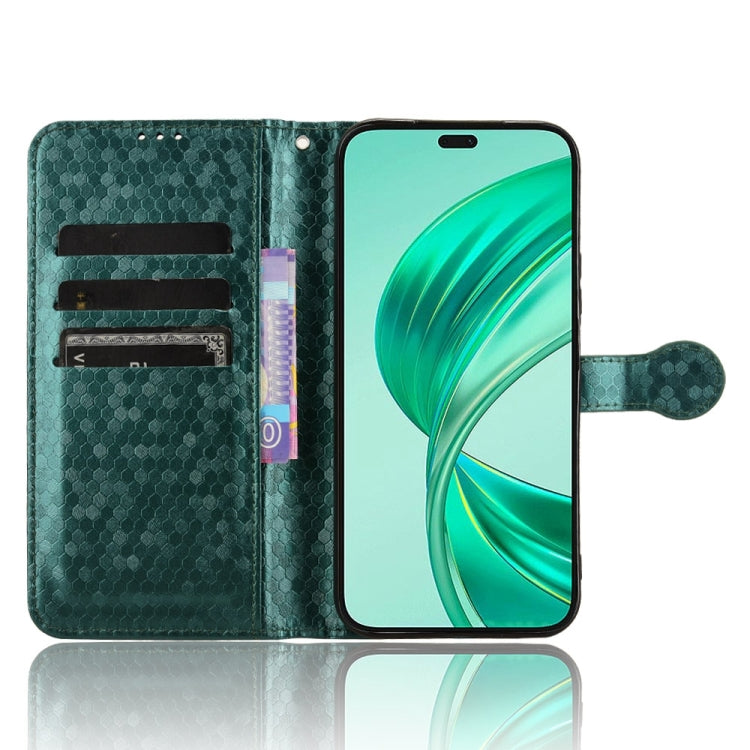 For Honor X8b Honeycomb Dot Texture Leather Phone Case(Green)