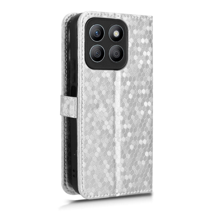 For Honor X8b Honeycomb Dot Texture Leather Phone Case(Silver)