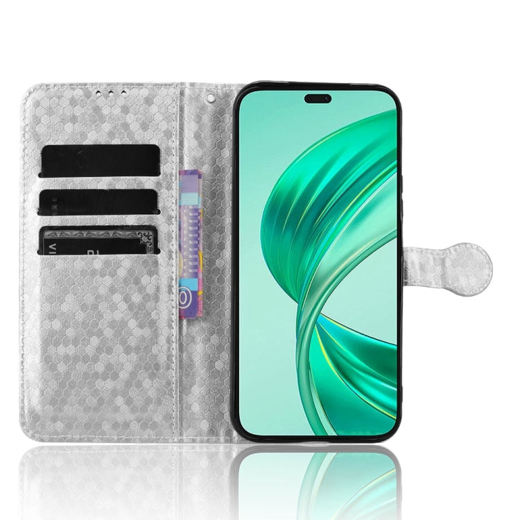 For Honor X8b Honeycomb Dot Texture Leather Phone Case(Silver)