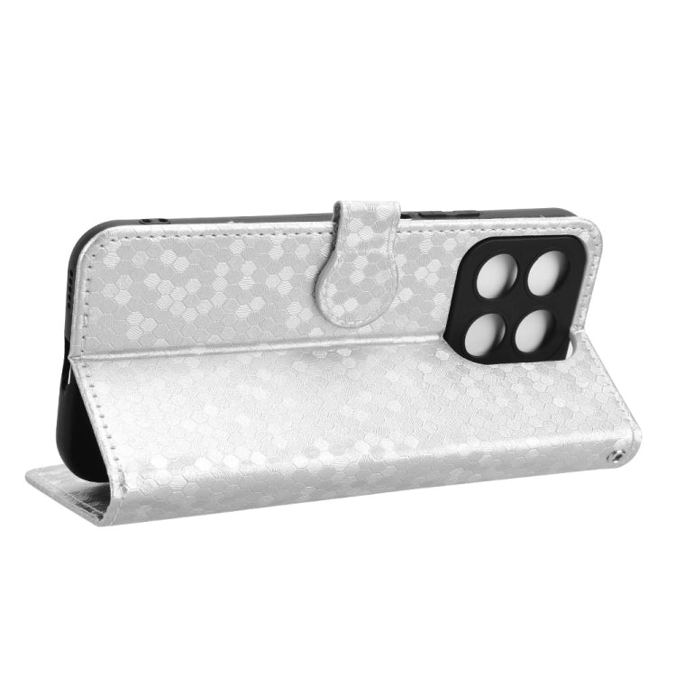 For Honor X8b Honeycomb Dot Texture Leather Phone Case(Silver)