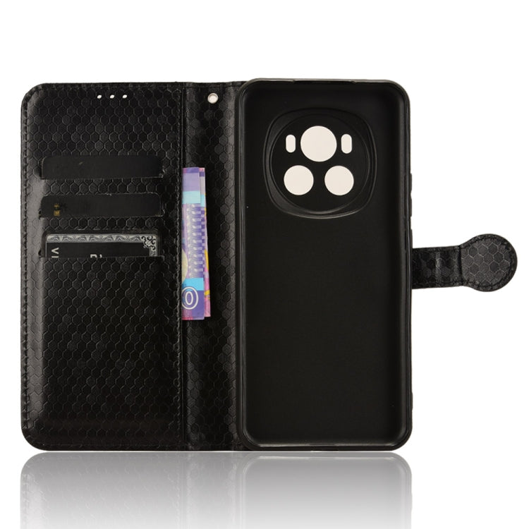 For Honor Magic6 Honeycomb Dot Texture Leather Phone Case(Black)