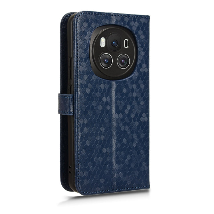 For Honor Magic6 Honeycomb Dot Texture Leather Phone Case(Blue)