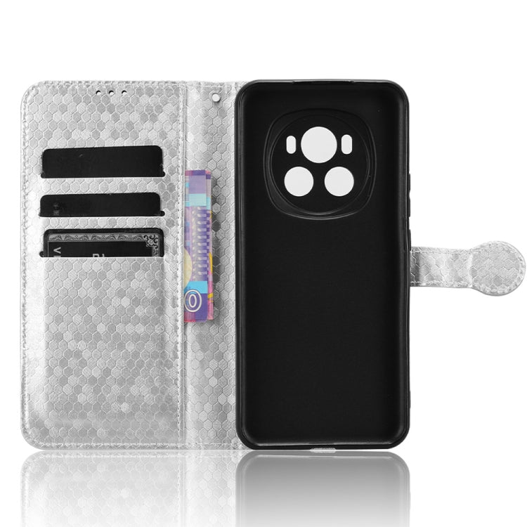 For Honor Magic6 Honeycomb Dot Texture Leather Phone Case(Silver)