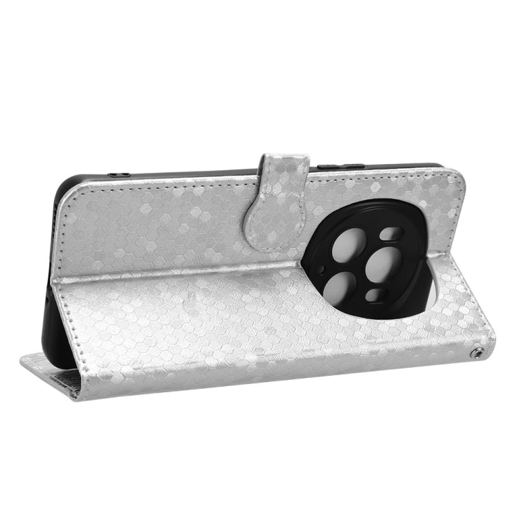 For Honor Magic6 Pro Honeycomb Dot Texture Leather Phone Case(Silver)