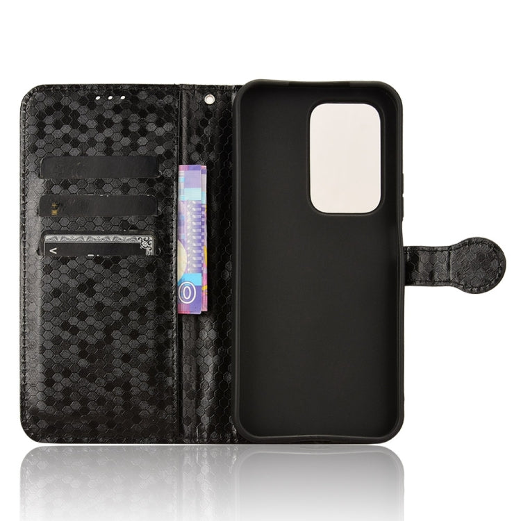 For Honor 200 Lite Global Honeycomb Dot Texture Leather Phone Case(Black)