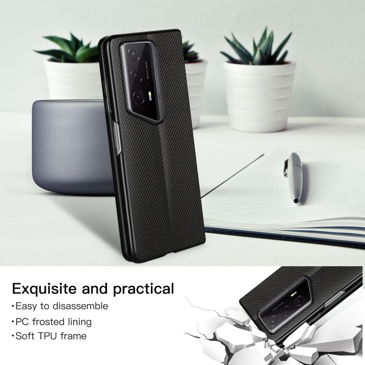 For Honor Magic V2 RSR Porsche Design ViLi TC Series Kevlar Carbon Fiber Texture Phone Case(Black)