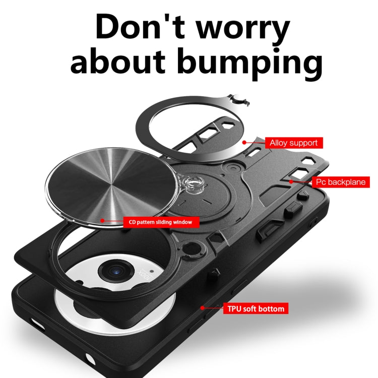 For Honor Magic6 Pro 5G CD Texture Sliding Camshield Magnetic Holder Phone Case(Black)