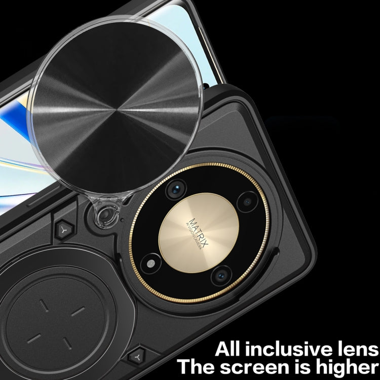 For Honor X9b CD Texture Sliding Camshield Magnetic Holder Phone Case(Red)