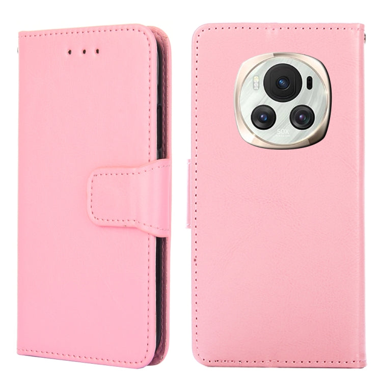 For Honor Magic6 Crystal Texture Leather Phone Case(Pink)
