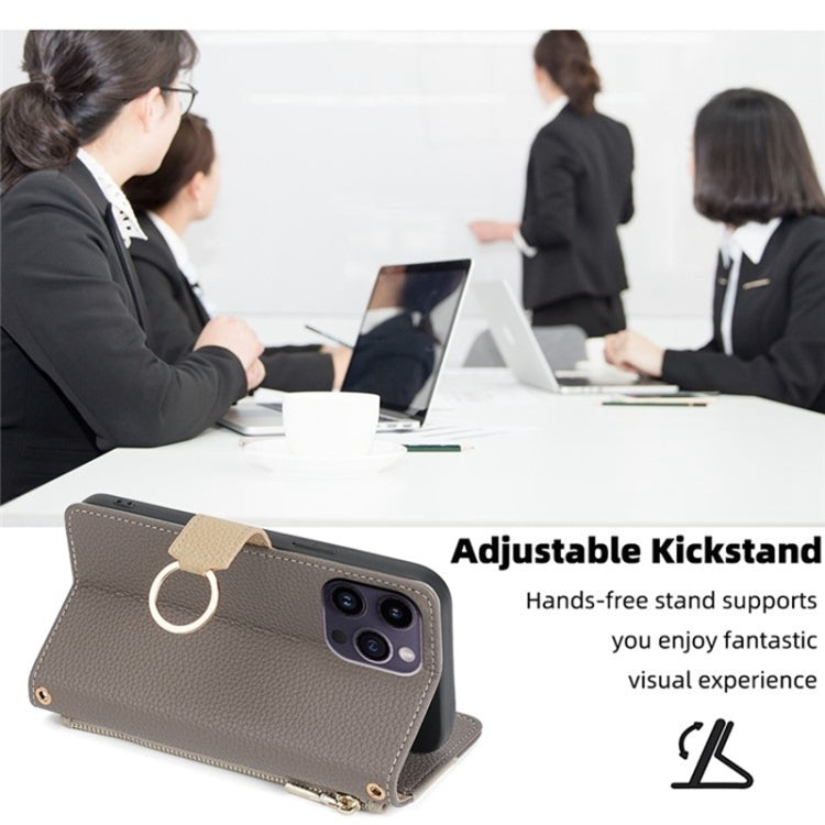 For Honor 30 Crossbody Litchi Texture Leather Phone Case(Grey)