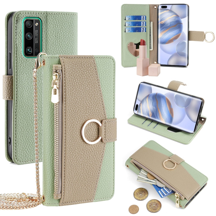 For Honor 30 Pro Crossbody Litchi Texture Leather Phone Case(Green)