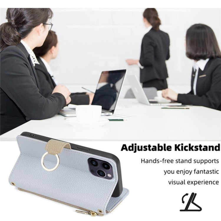 For Honor Magic5 Crossbody Litchi Texture Leather Phone Case(Blue)