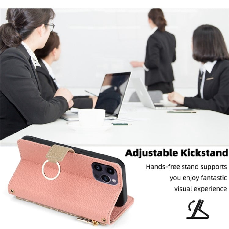 For Honor Magic5 Crossbody Litchi Texture Leather Phone Case(Pink)