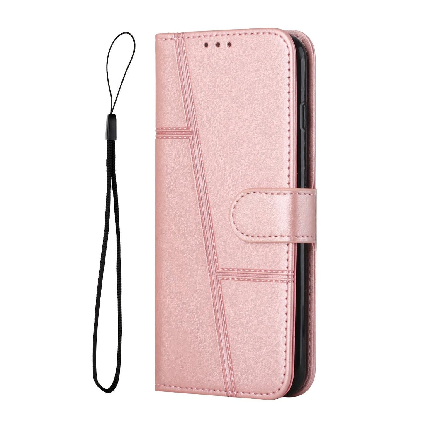 For vivo V50 Lite Stitching Calf Texture Buckle Leather Phone Case(Pink)
