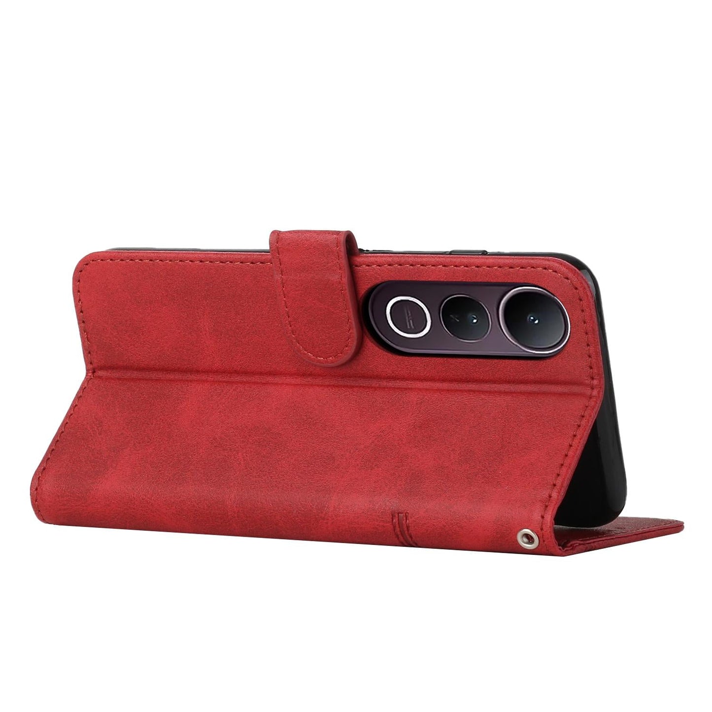 For vivo V50 Lite Stitching Calf Texture Buckle Leather Phone Case(Red)