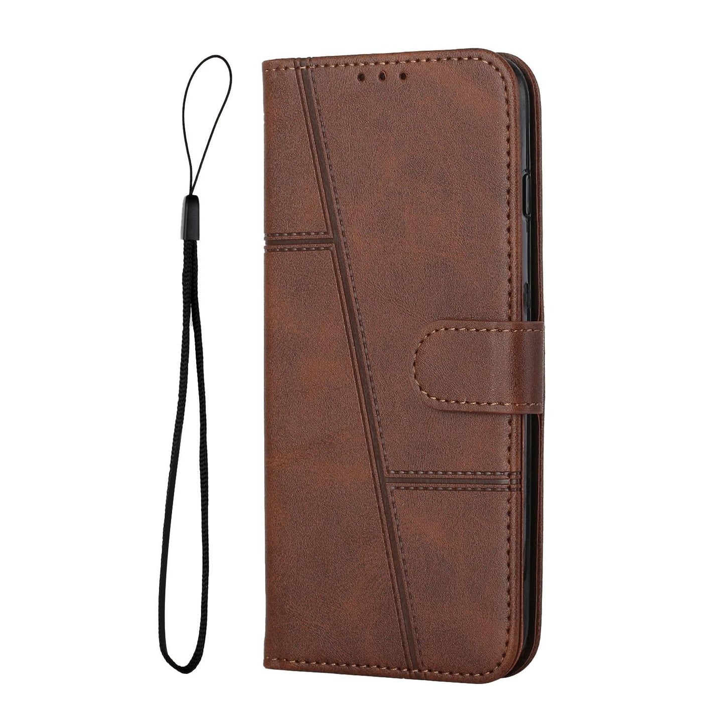 For vivo V50 Lite Stitching Calf Texture Buckle Leather Phone Case(Brown)