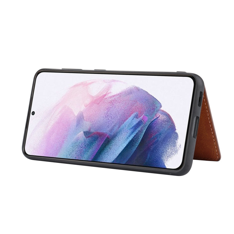 For Samsung Galaxy S24 5G Calfskin Card Slot TPU + PU Phone Case(Red)