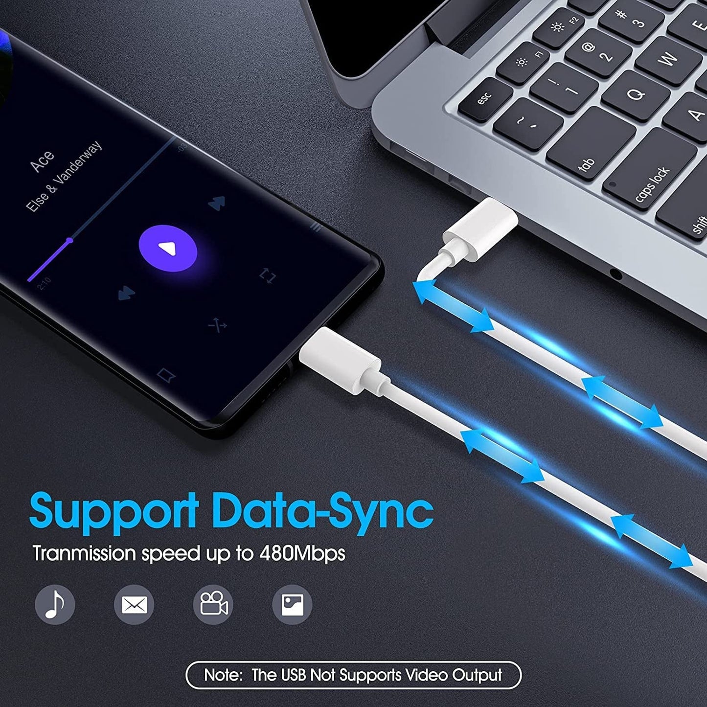 Type-C to Type-C PD 60W Fast Charging Data Cable, Length: 1m