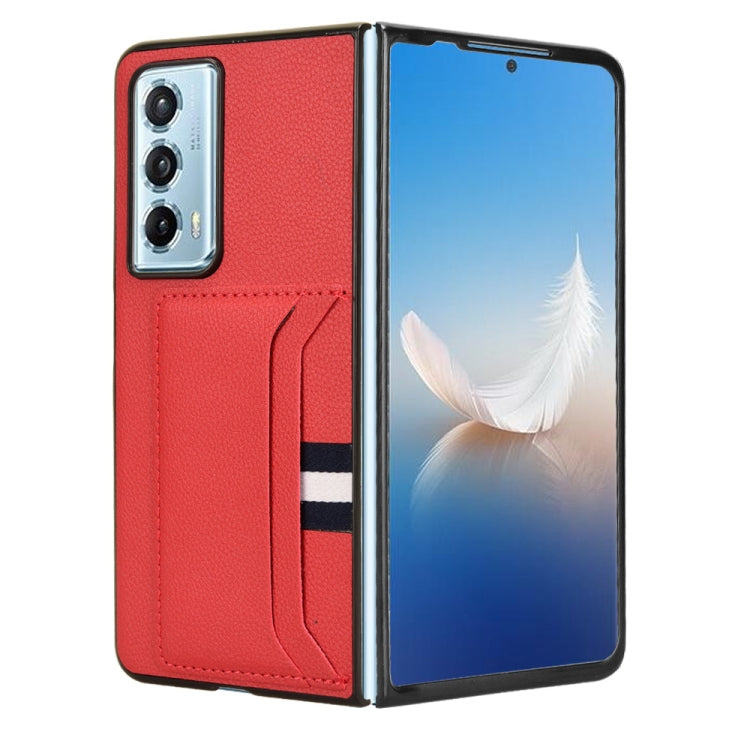 For Honor Magic Vs2 Litchi Texture Card Slots Back Cover Phone Case(Red)